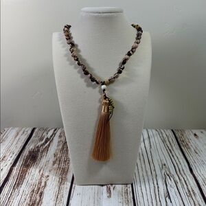 Australian Agate Gemstone Bead Handmade Beaded Mala Necklace